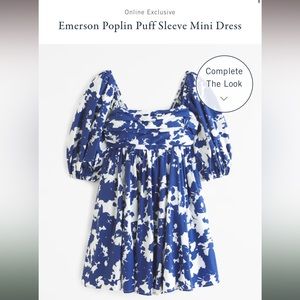 Abercrombie Women’s M Emerson Poplin Puff Sleeve Mini Dress